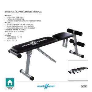 BANCO PLEGABLE PARA EJERCICIO MULTIPLE LIBRE SPORTFITNESS