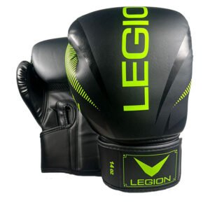 GUANTES BOXEO LEGION NEGRO-VERDE NEON 14OZ