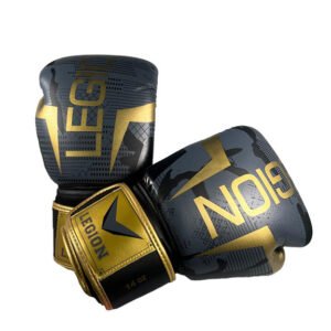 GUANTES DE BOXEO LEGION CAMUFLADO NEGRO-DORADO 14OZ