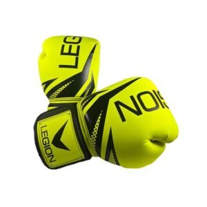 GUANTES DE BOXEO LEGION NEGRO-VERDE REFLECTIVO 14OZ