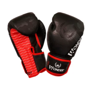 GUANTE DE BOXEO WONDER NEGRO-ROJO 8 OZ